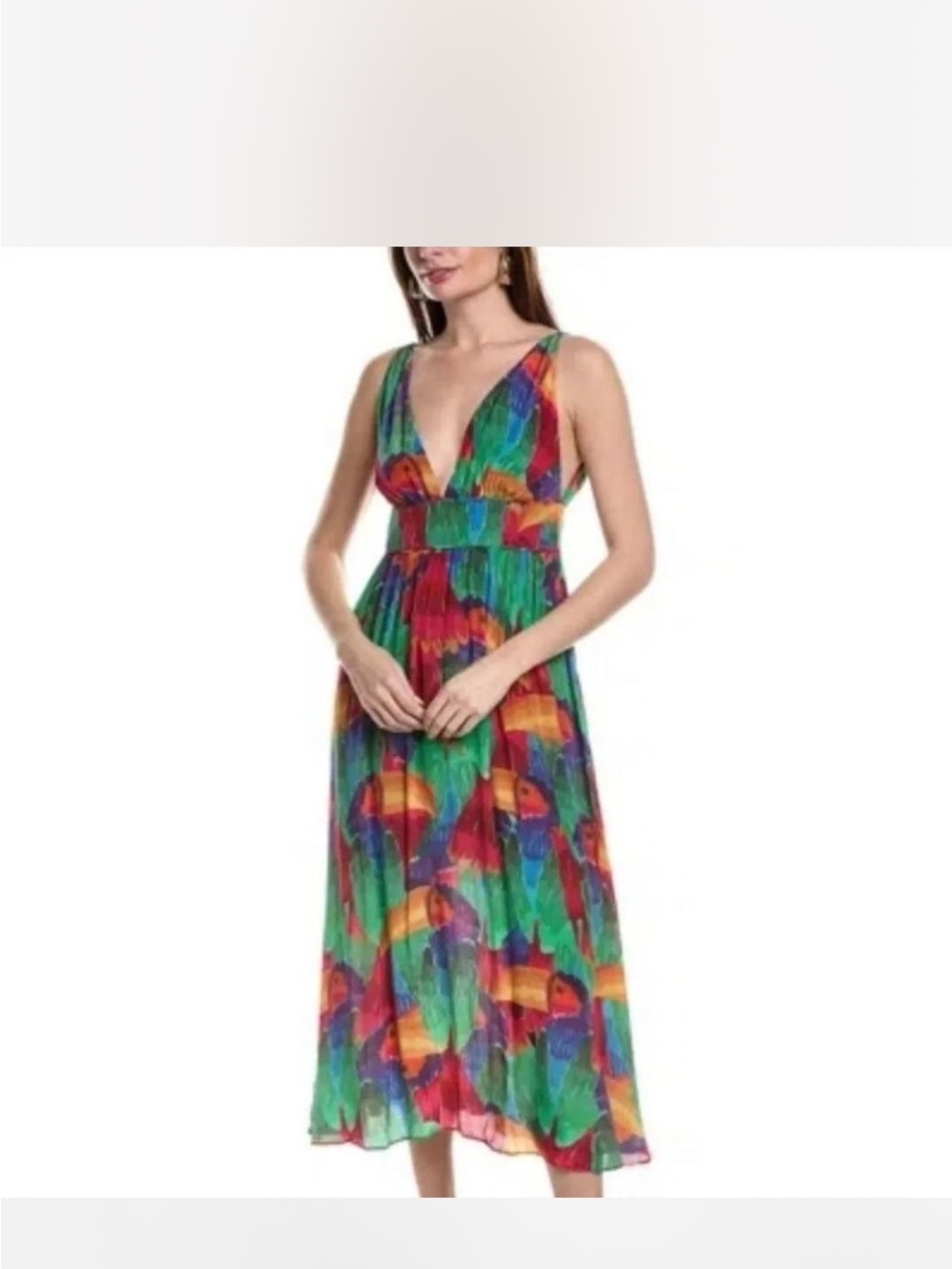 Vibrant Multicolor V-Neck Sleeveless Maxi Dress
